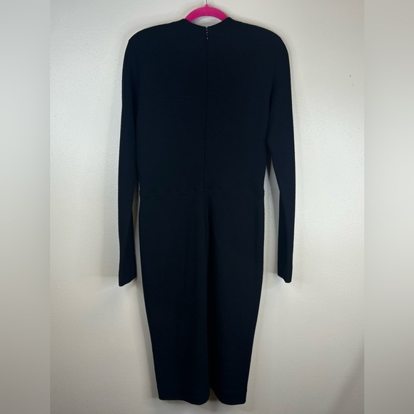 Vintage Donna Karan 6 Elegant Dark Navy Knit Dress Shoulder Pads 100% wool soft - Picture 8 of 16